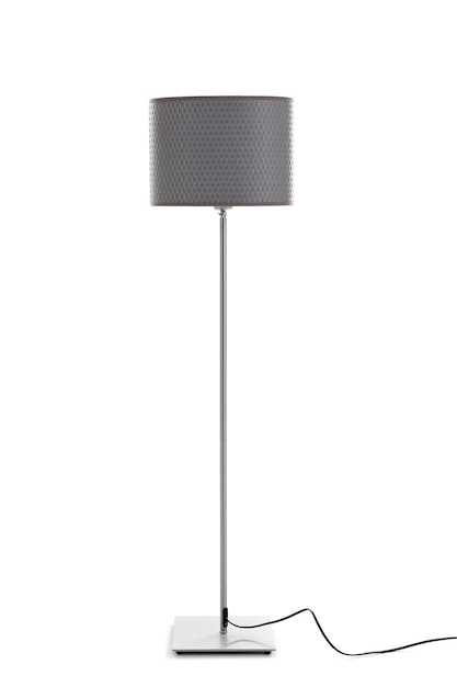 Photo elegant floor lamp on white background