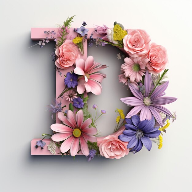 Photo elegant floral alphabet