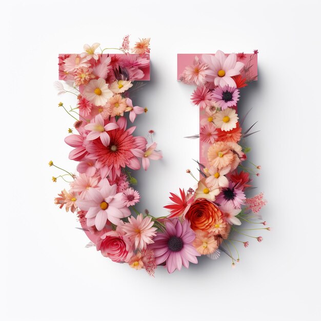 Photo elegant floral alphabet