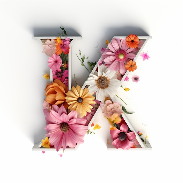 Photo elegant floral alphabet