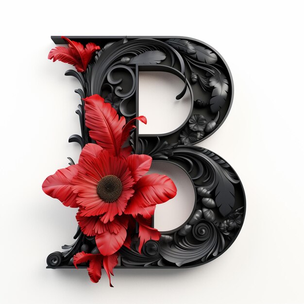 Photo elegant floral alphabet