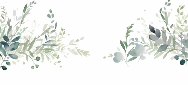 Photo elegant floral background with watercolor leaves generative ai illustrations