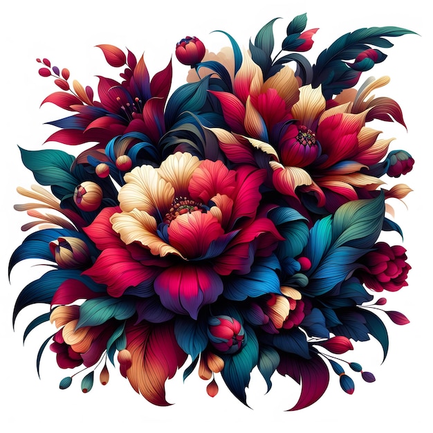우아한 꽃 디자인 당신의 프로젝트를 위한 놀라운 식물학 예술 Microstock 이미지