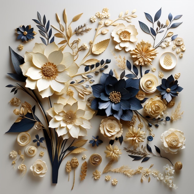 Elegant floral element skillfully isolated for wedding invitation