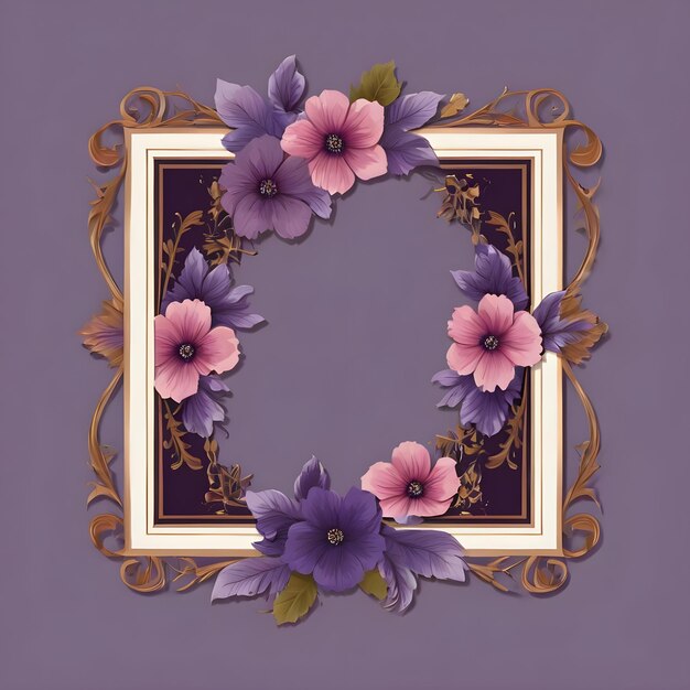 Photo elegant floral frame with captivating background design