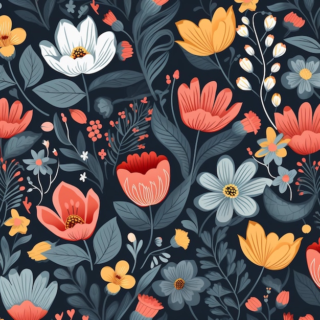 Photo elegant floral pattern design