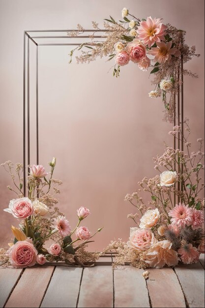 Elegant floral photo frame for event decoration