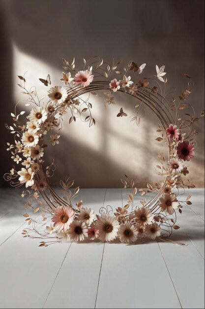 Elegant floral photo frame for event decoration