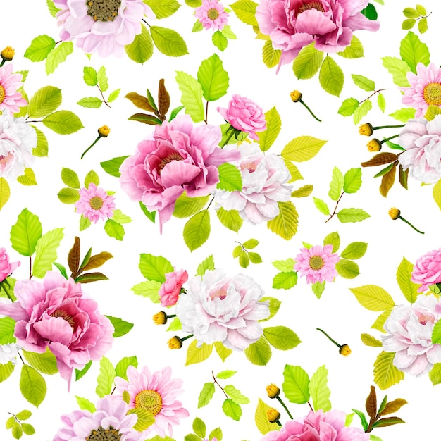 elegant floral summer seamless pattern illustration