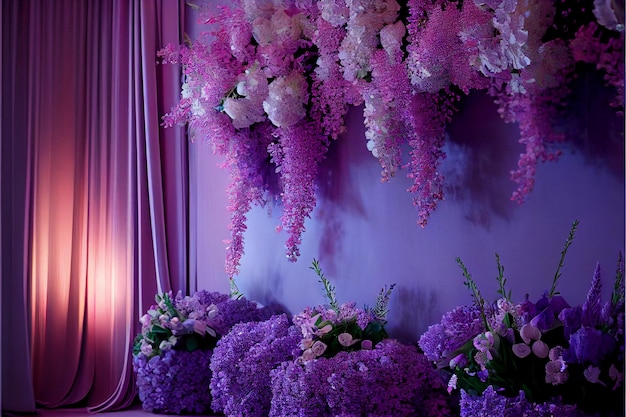 Elegant Floral Wedding Backdrop Wallpaper