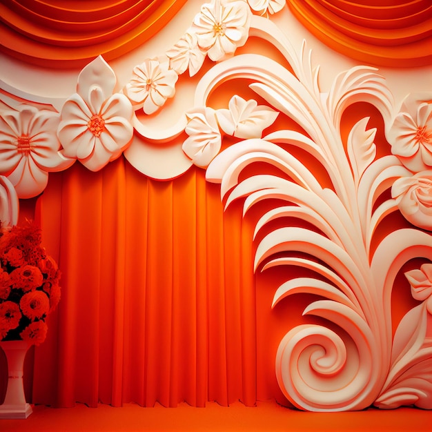 Elegant Floral Wedding Backdrop Wallpaper