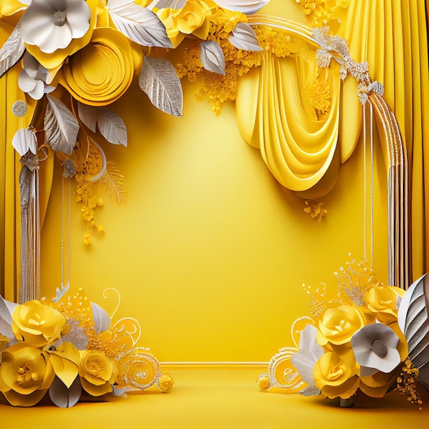 Elegant Floral Wedding Backdrop Wallpaper