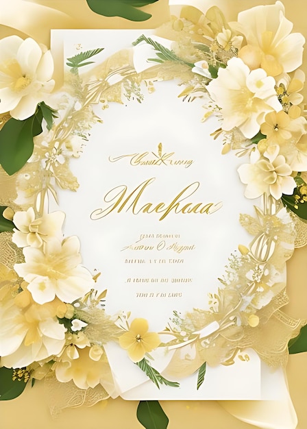 Elegant Floral Wreath Wedding Invitation Templates