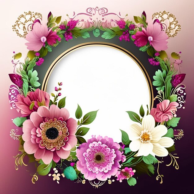 Elegant flower boho frame background