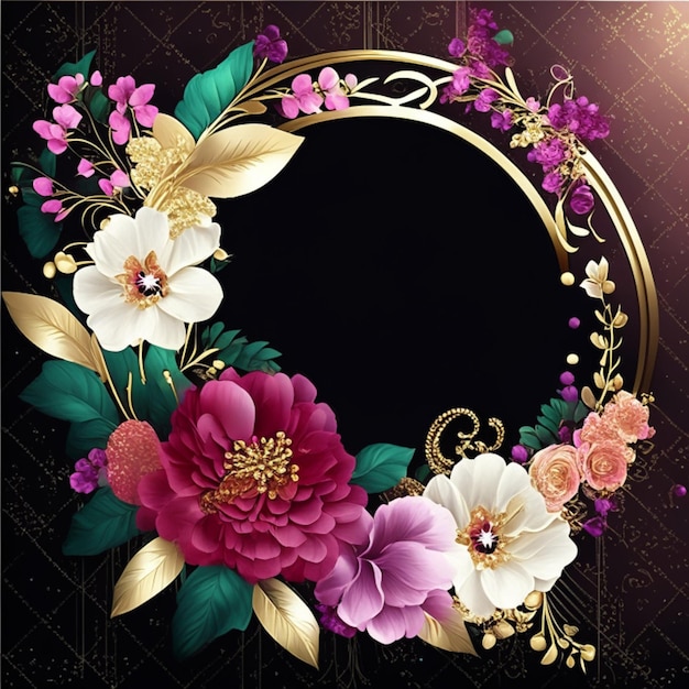 Elegant flower boho frame background