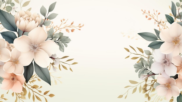 Elegant flower with watercolor style for background and invitation wedding card AI generated image