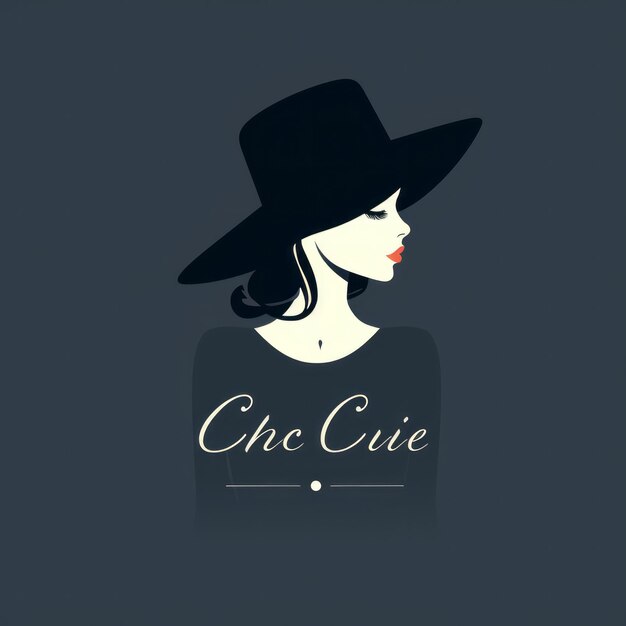 Photo elegant font logo for chic silhouette fashion brand