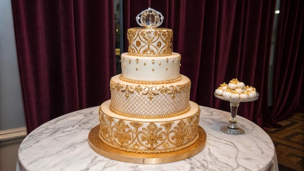 elegant four-tier wedding cake