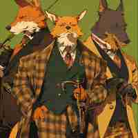 Photo elegant fox hunters a charming adventure awaits