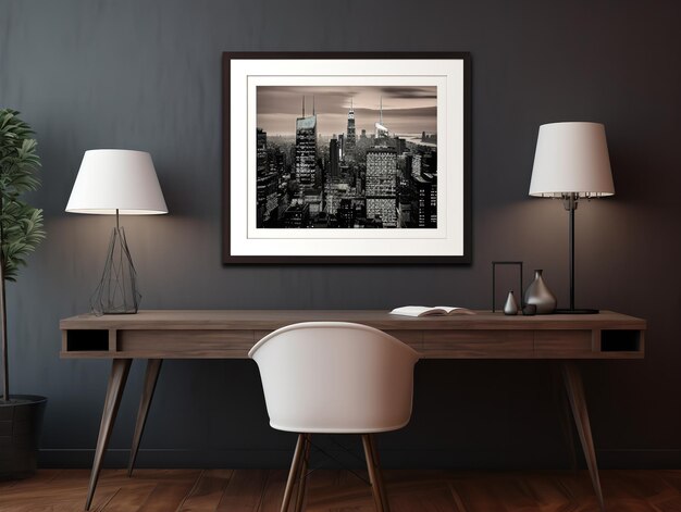 Elegant Framed Artwork Mockup for Interior Decor AI Generated