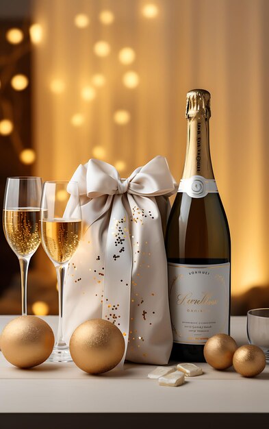 Elegant French Champagne Flute Glass Macaron Beret Gold Foil Color P Trending Background Layout