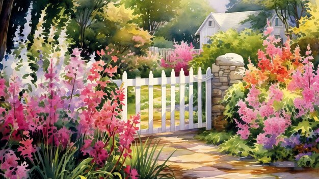 Photo elegant garden fencing enhancing outdoor spaces with style