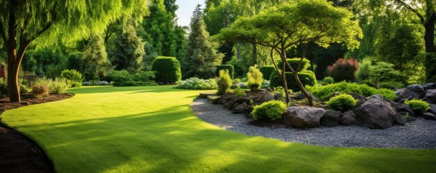 An elegant garden to relax in the summer