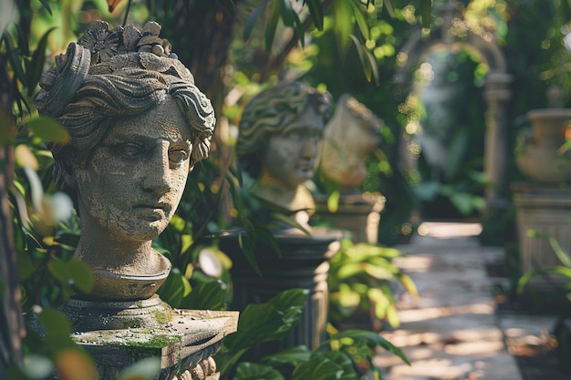 Foto eleganti sculture da giardino nei giardini botanici