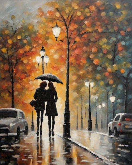 elegant gay couple in love walking by hand sunset time in fall romantic scene valentines