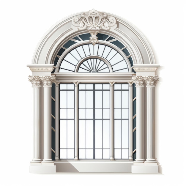 Photo elegant georgian window with ornate design and palladian architecture