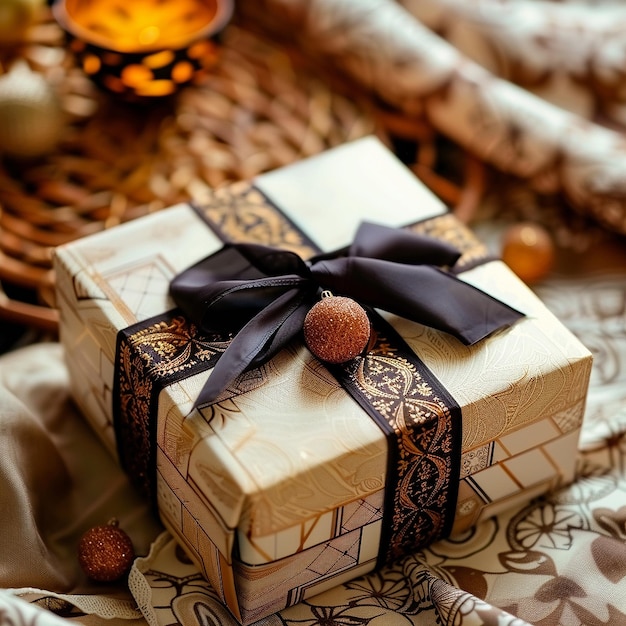 Elegant Gift Wrapped in Warm Ambiance