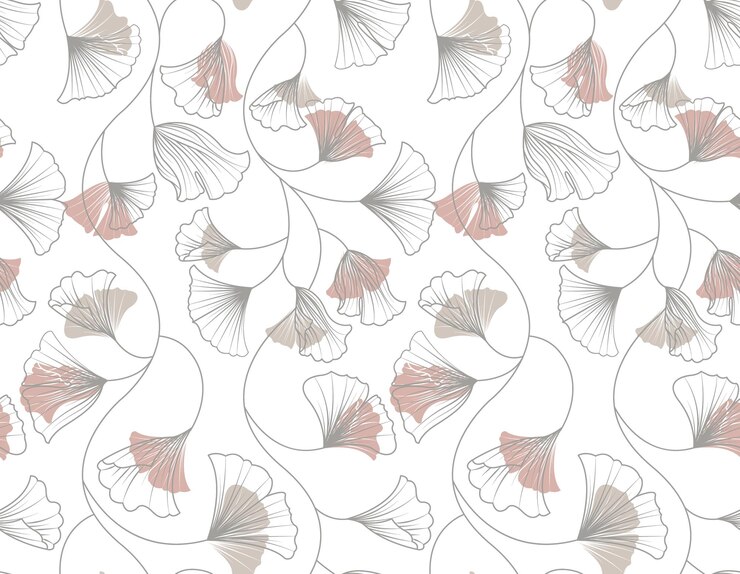 Photo elegant ginkgo leaves seamless pattern