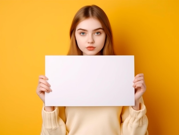 Elegant Girl's Hands Holding Paper Frame