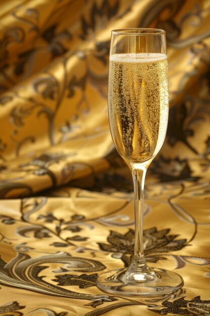 Photo elegant glass of champagne on table