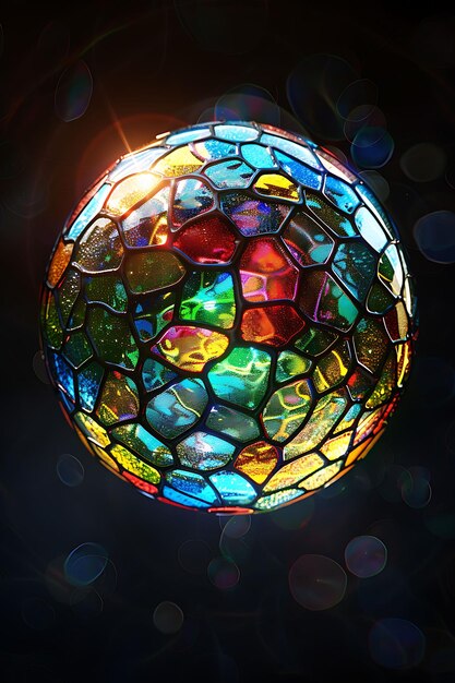 Elegant Gleaming Stained Glass Bubble With Colorful Glass Pa Texture Art Wallpaper Background