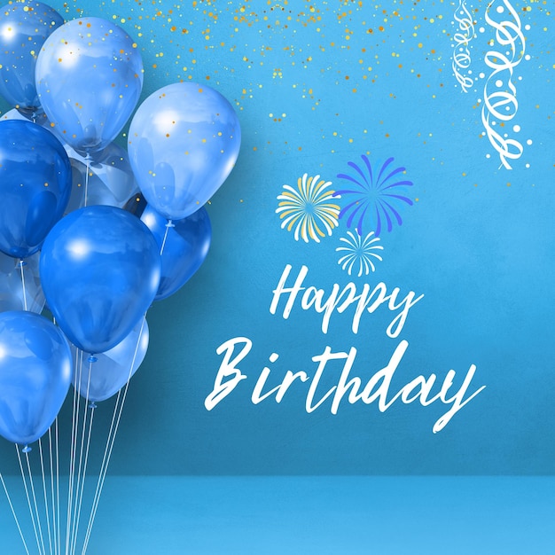 생일 축하를 위한 우아한 금색 풍선 장식 인스타그램 게시물 1