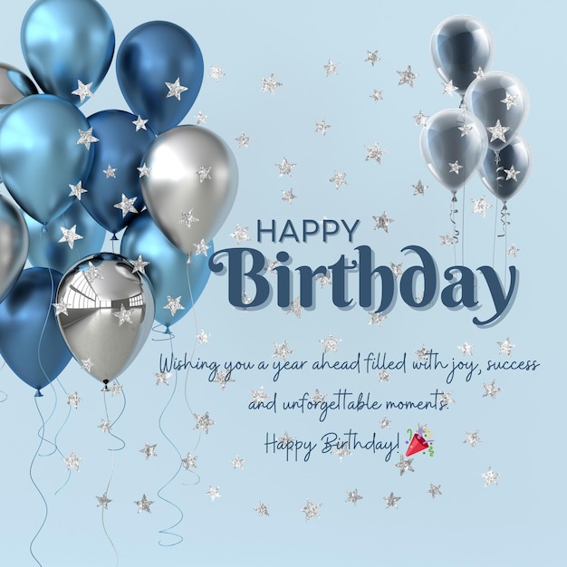 elegant gold balloon decoration for happy birthday instagram post 1