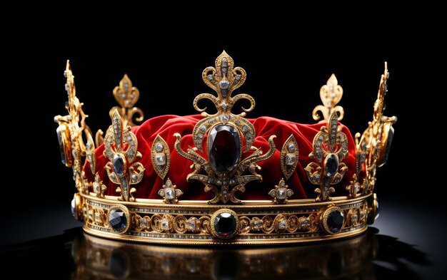 Photo elegant gold crown with stones