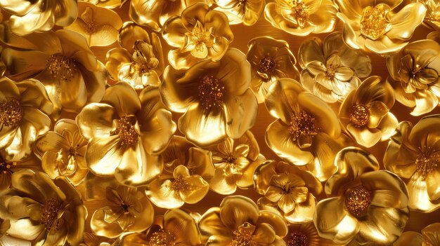 写真 優雅 な 金 の 花 は 壁紙 の 背景 を 豪華 に 飾っ て い ます