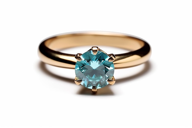 Photo elegant gold ring with green gemstone