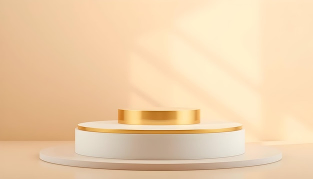 elegant gold and white podium