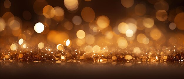 Elegant Golden Bokeh Lights Sparkling Background