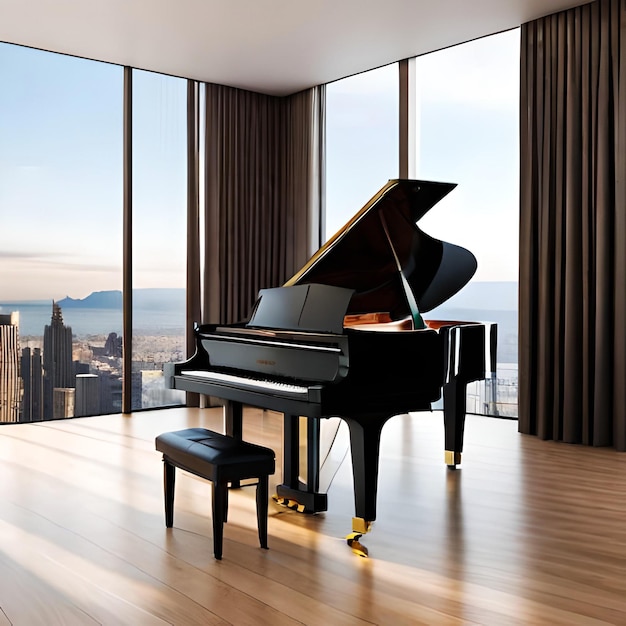 Photo elegant grand piano indoors scene