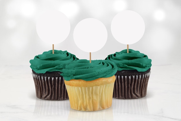 Elegant groen cupcake-toppermodel