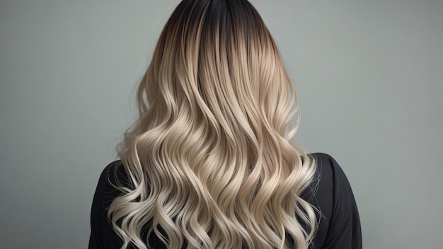 Elegant haarverf ombre of balayage op vrouwelijk model van achteren