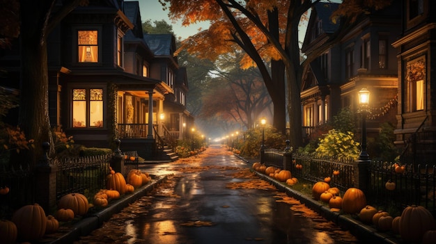 elegant halloween decorating neighborhood streets for the night