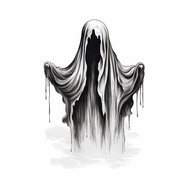 Photo elegant halloween ghost sketches for sale