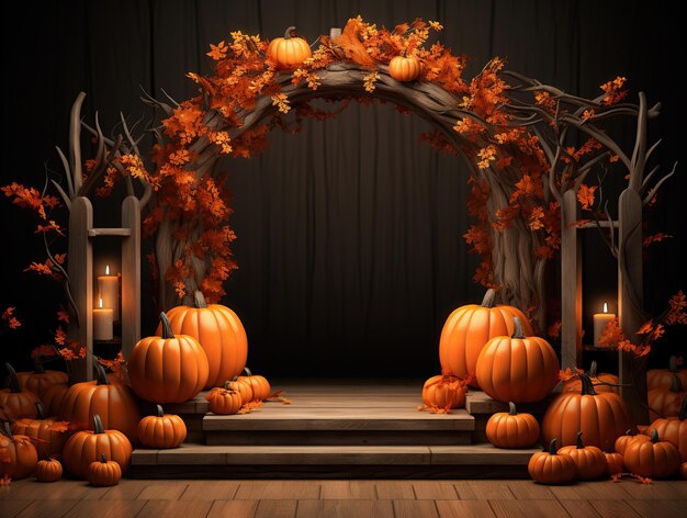 elegant halloween podium 3d realistic