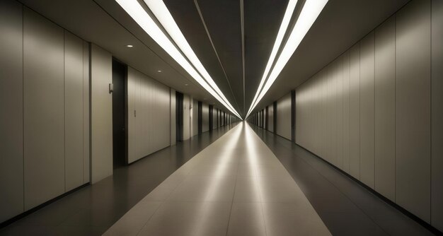 Foto elegante corridoio con design moderno e illuminazione elegante