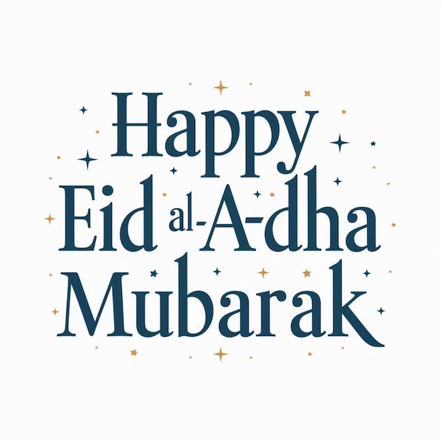 Photo elegant happy eid al adha text design